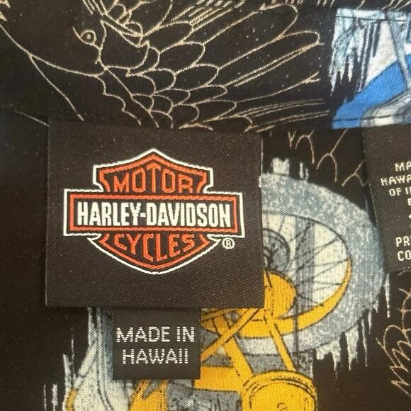 Hawaii Made Harley Davidson Tori Richard Button Front Shirt 3XL - Picture 3 of 5